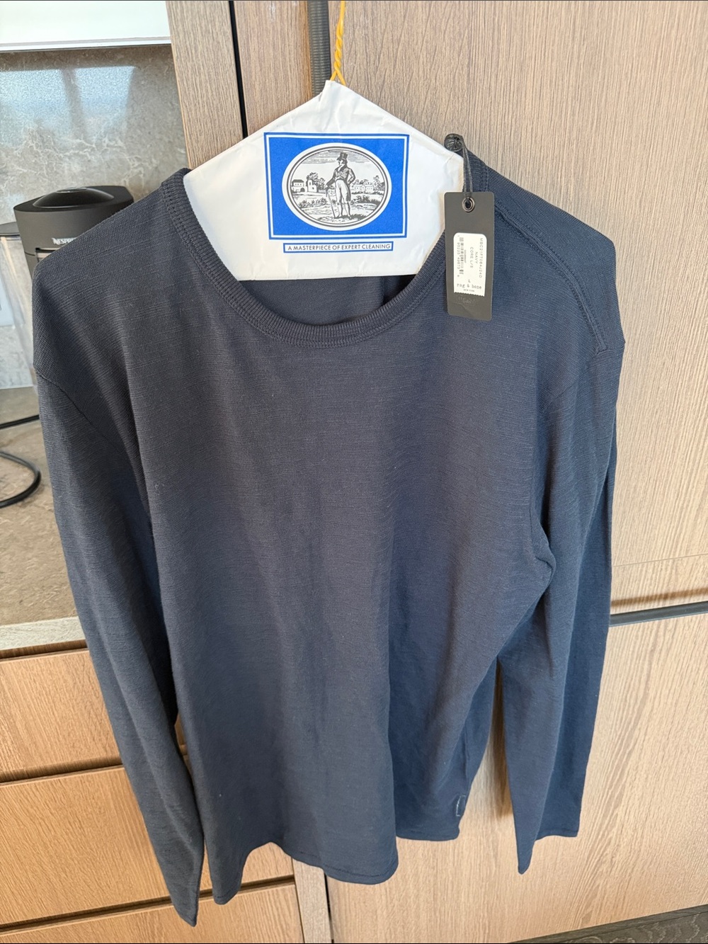 Rag and bone Classic Men's Long-Sleeve Crewneck Shirt - Navy